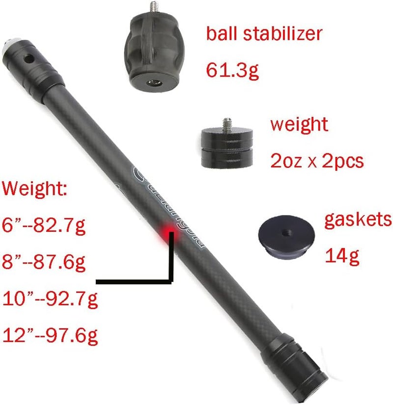 SHARROW Archery Bow Stabilizer for Compound Bow Carbon Fiber Stabilizer Damping System and Weights Kit Single Side V-bar and Bow Stabilizer Set - Image 3